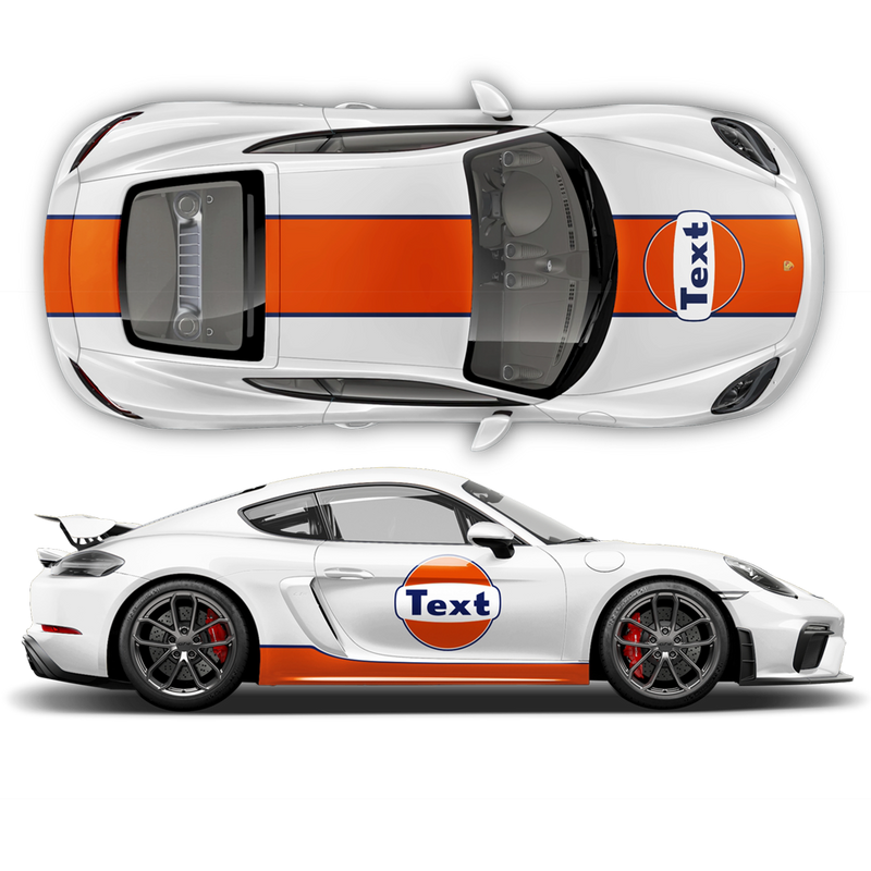 GULF Le Mans RACING STRIPES Set and logos, Cayman / Boxster