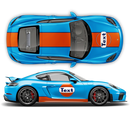 GULF Le Mans RACING STRIPES Set and logos, Cayman / Boxster