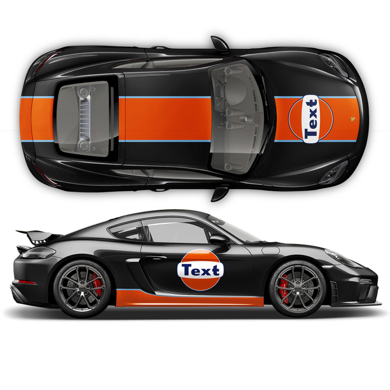 GULF Le Mans RACING STRIPES Set and logos, Cayman / Boxster