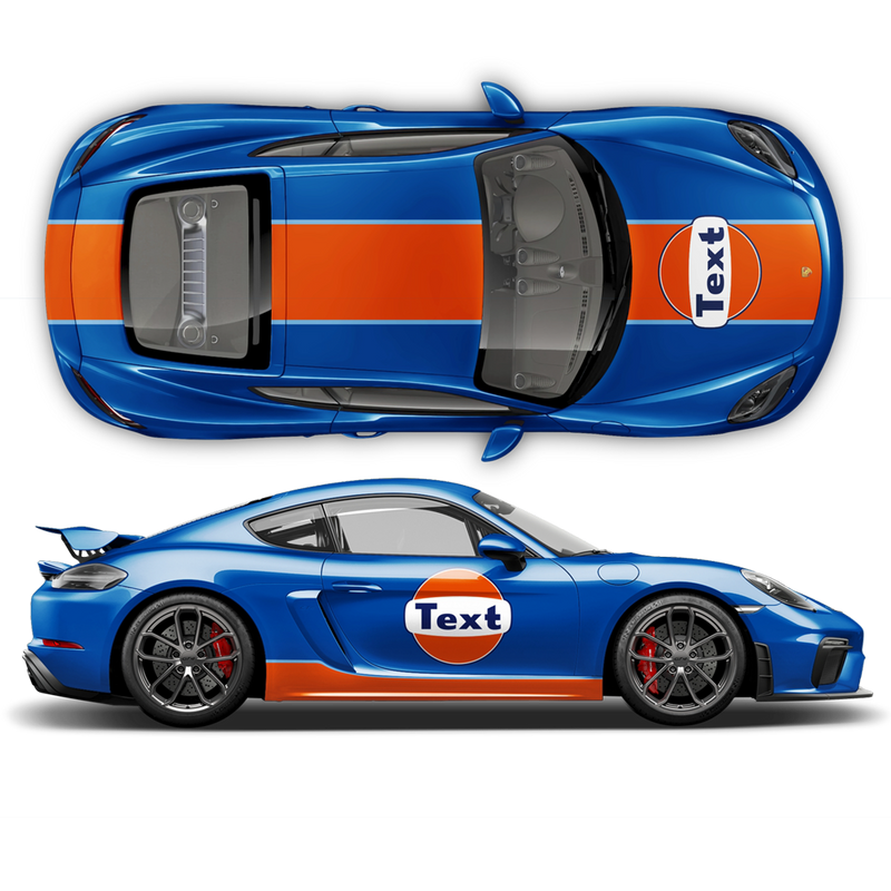 GULF Le Mans RACING STRIPES Set and logos, Cayman / Boxster