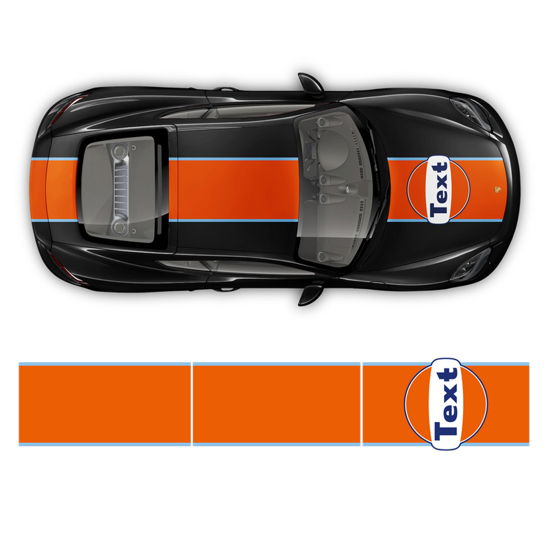 GULF Le Mans RACING STRIPES Set and logos, Cayman / Boxster