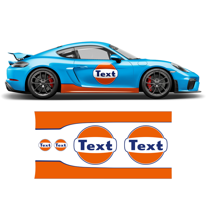 GULF Le Mans RACING STRIPES Set and logos, Cayman / Boxster