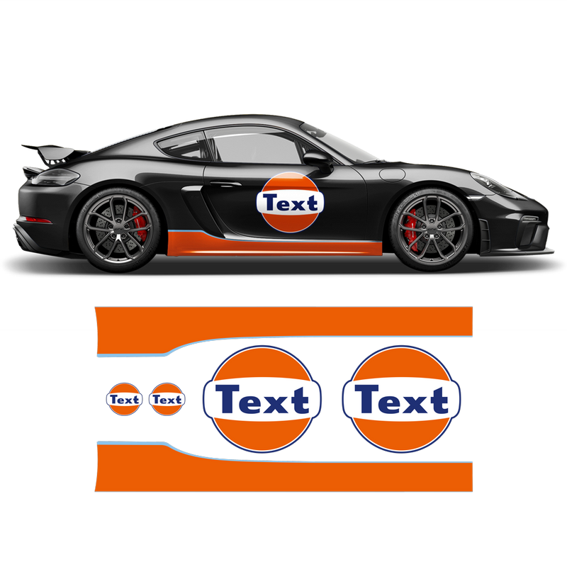 GULF Le Mans RACING STRIPES Set and logos, Cayman / Boxster