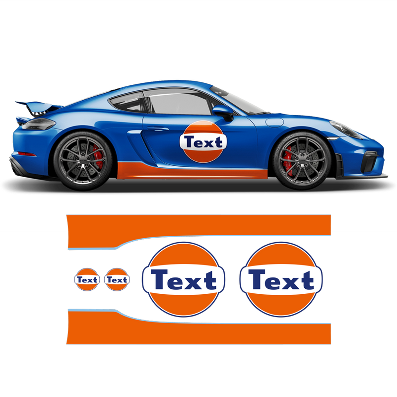 GULF Le Mans RACING STRIPES Set and logos, Cayman / Boxster