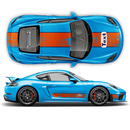 GULF Le Mans Scratched Racing Stripes kit, for Cayman / Boxster