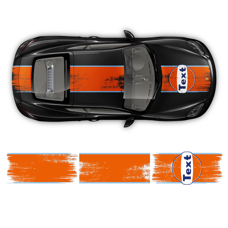 GULF Le Mans Scratched Racing Stripes kit, for Cayman / Boxster
