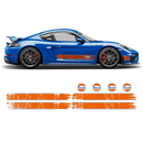 GULF Le Mans Scratched Racing Stripes kit, for Cayman / Boxster