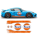 GULF Le Mans Scratched RACING STRIPES Set and logos, Cayman / Boxster