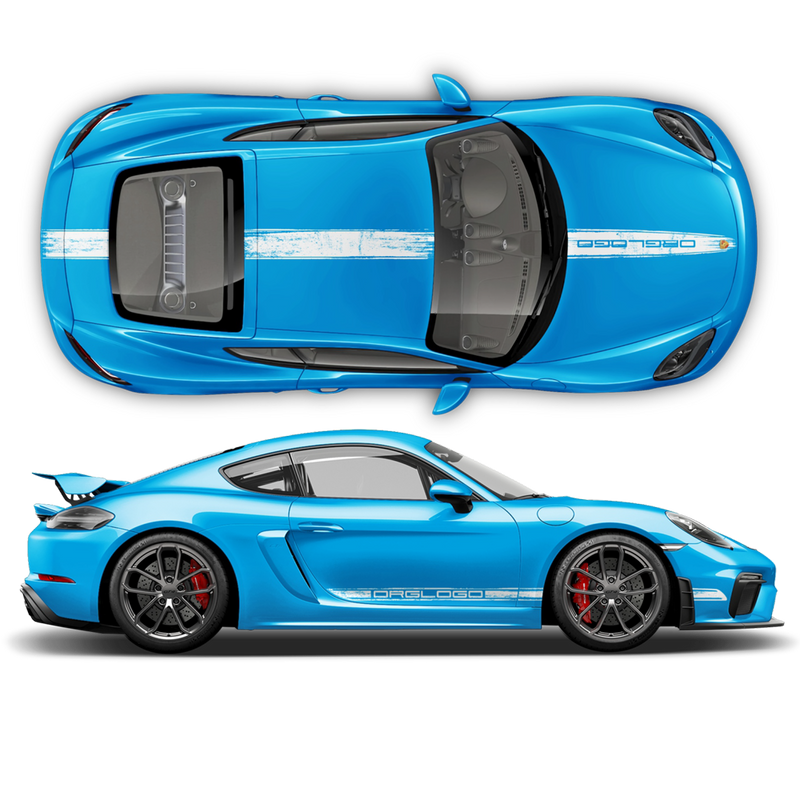 Scratched Racing Stripes set, for Carrera / Cayman / Boxster  2005 - 2018