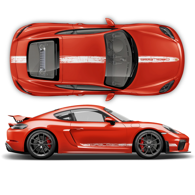 Scratched Racing Stripes set, for Carrera / Cayman / Boxster  2005 - 2018