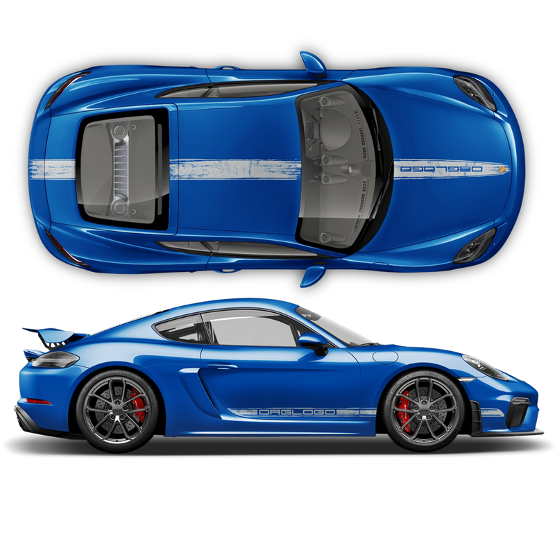 Scratched Racing Stripes set, for Carrera / Cayman / Boxster  2005 - 2018