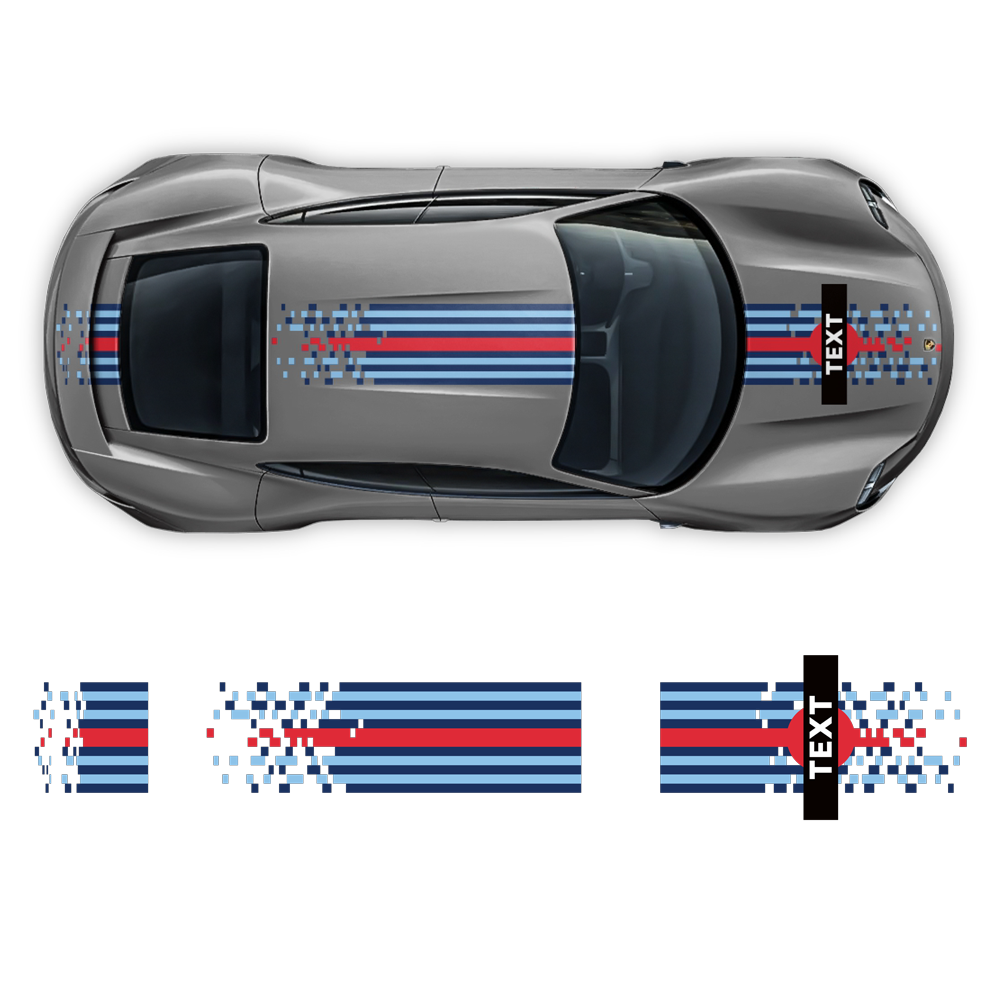 Pixel Martini Racing stripes set, for Taycan Cross Turismo / Sedan