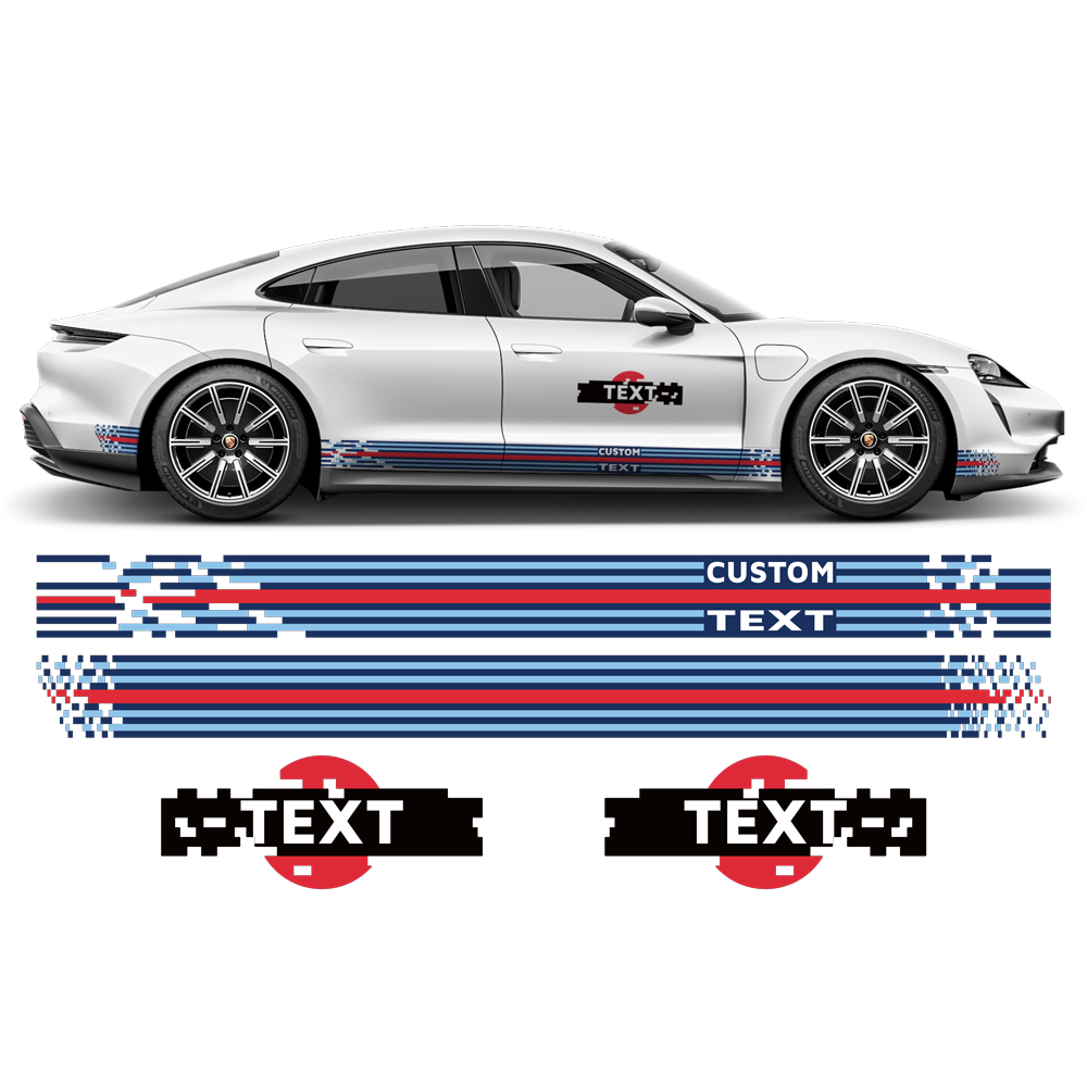 Pixel Martini Racing stripes set, for Taycan Cross Turismo / Sedan
