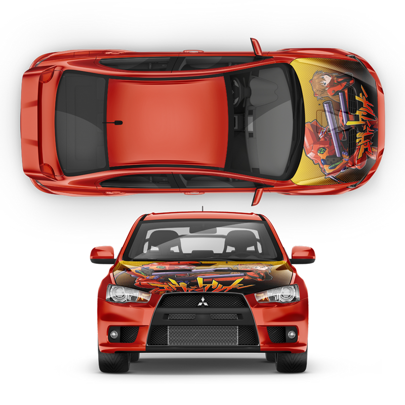 Asuka Langley (NEON GENESIS EVANGELION) Itasha, Anime Style Graphic for any Car Hood