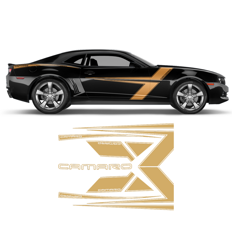 T-Stripes Side Graphic for Chevrolet Camaro 2010 - 2015 black