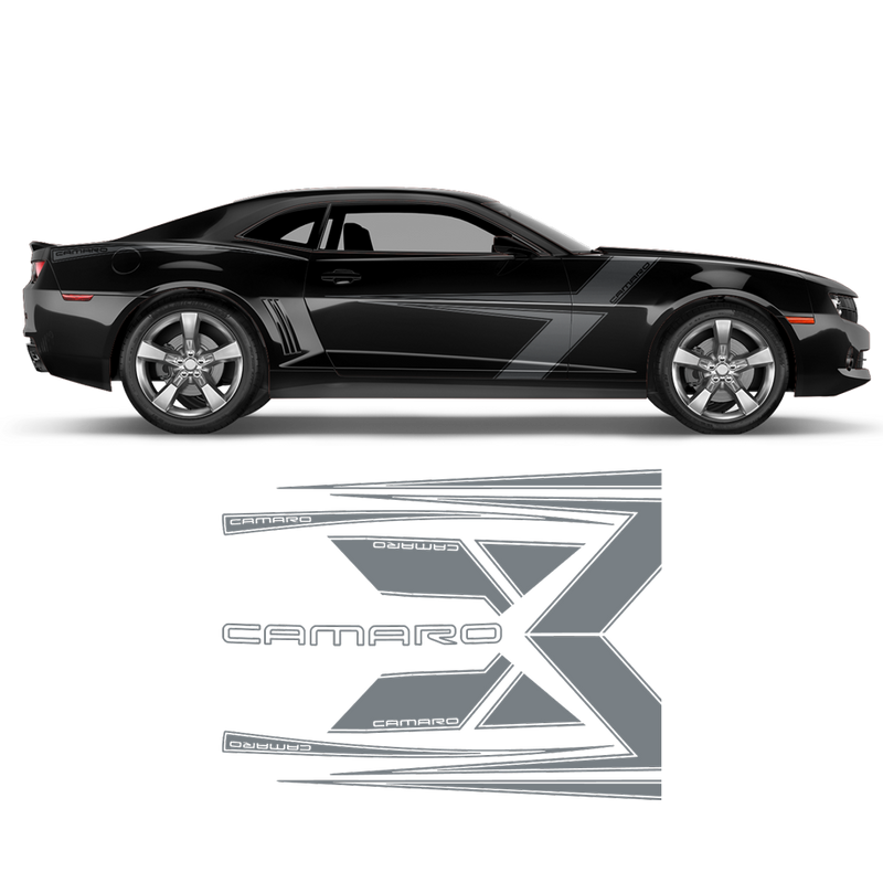 T-Stripes Side Graphic for Chevrolet Camaro 2010 - 2015 black