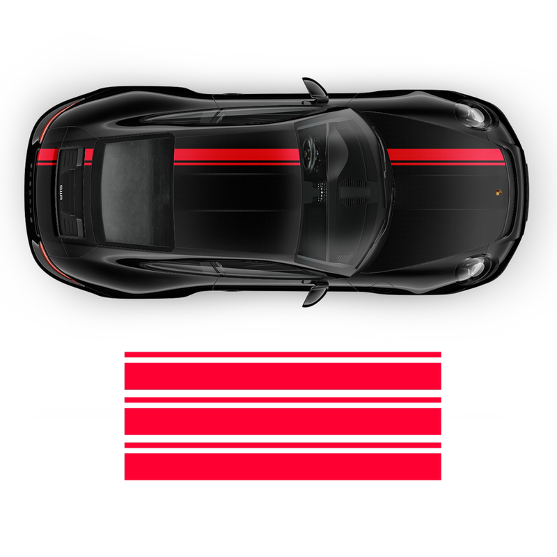 Asymmetrical Racing Stripes set for Carrera black