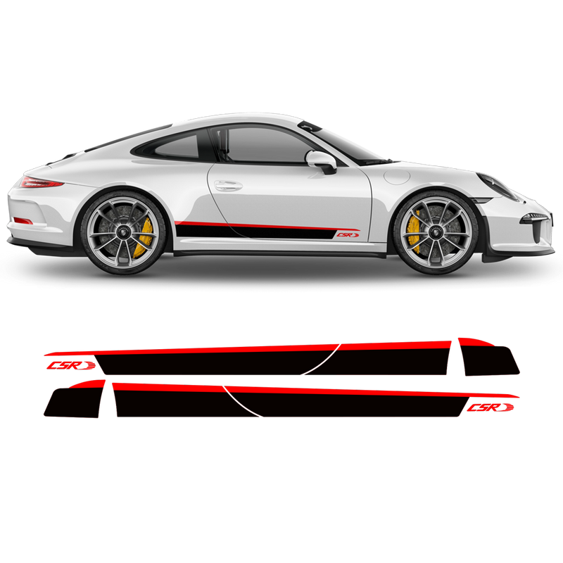 CSR RACING STRIPES Graphic Decals Set for Porsche Carerra