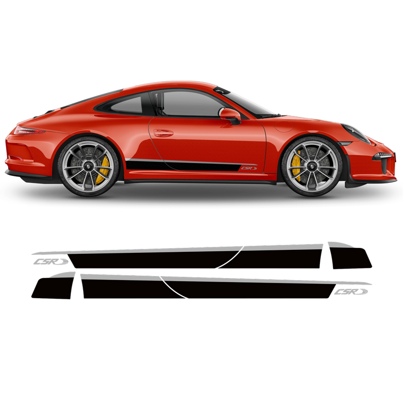 CSR RACING STRIPES Graphic Decals Set for Porsche Carerra