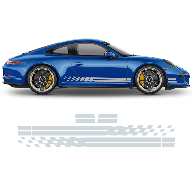 Endurance Racing side stripes for Carrera silver metallic gloss