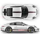 Scratched Two Colors Racing Stripes set for Porsche Carrera