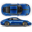 Scratched Two Colors Racing Stripes set for Porsche Carrera