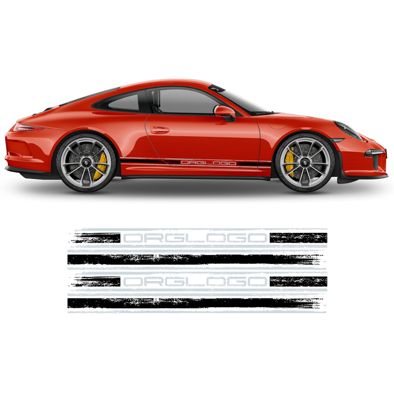 Scratched Two Colors Racing Stripes set, for Porsche Carrera