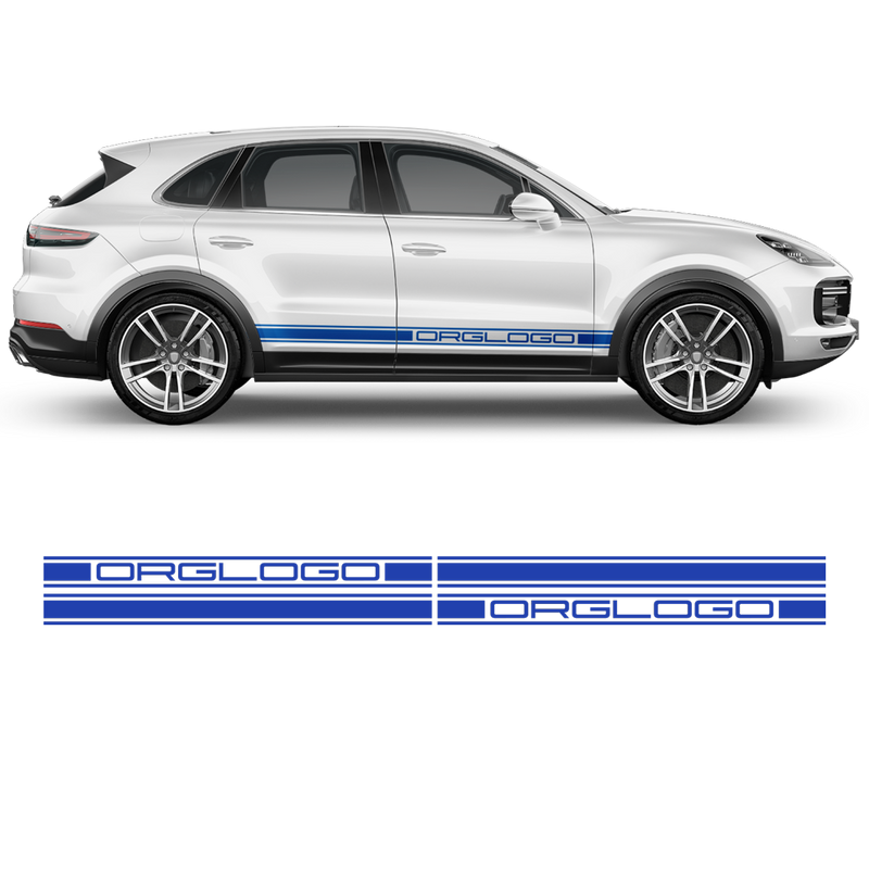 Racing Decals Set in One Color for Porsche Cayenne / Macan black