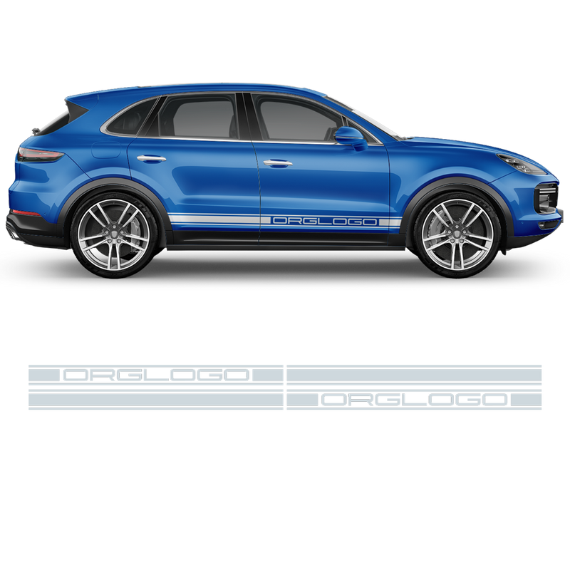 Racing Decals Set in One Color for Porsche Cayenne / Macan black