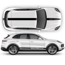 Racing Decals Set in One Color for Porsche Cayenne / Macan black