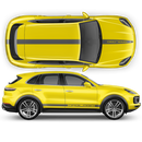Racing Decals Set in One Color for Porsche Cayenne / Macan black