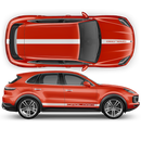 Racing Decals Set in One Color for Porsche Cayenne / Macan black