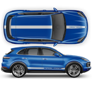 Racing Decals Set in One Color for Porsche Cayenne / Macan black