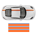 Asymmetrical Racing Stripes set, for Cayman / Boxster 2005 - 2018