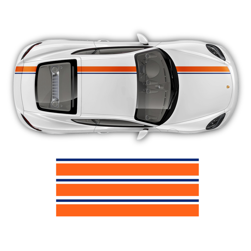Asymmetrical Racing Stripes set, for Cayman / Boxster 2005 - 2018