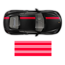 Asymmetrical Racing Stripes set, Cayman / Boxster 2005 - 2018 black