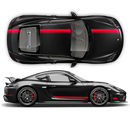 Asymmetrical Racing Stripes set, Cayman / Boxster 2005 - 2018 black