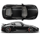 Asymmetrical Racing Stripes set, Cayman / Boxster 2005 - 2018 black