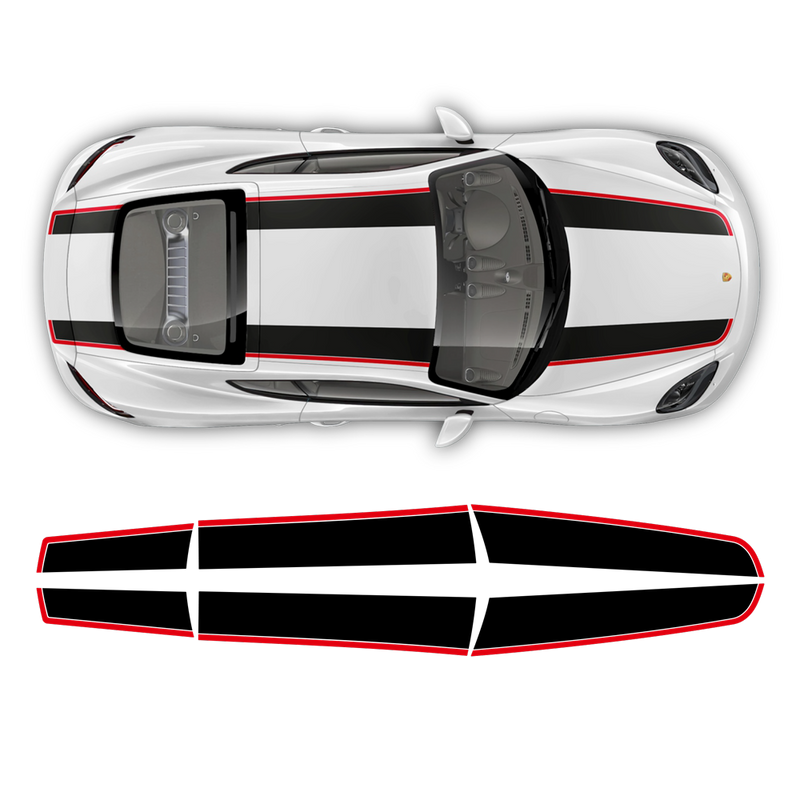 Contoured R Stripes Over The Top, Cayman / Boxster 2005 - 2020