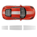 Exclusive Series Faded Double Stripes Over The Top for Cayman / Boxster black