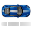 Exclusive Series Faded Double Stripes Over The Top for Cayman / Boxster black