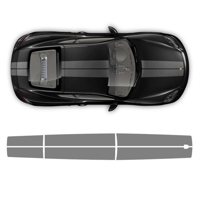 Exclusive Series Double Stripes Over The Top for Cayman / Boxster black