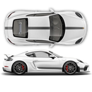 THIN Martini Racing stripes set for Porsche Cayman / Boxster Martini grayscale