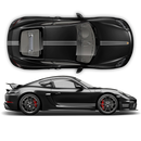 THIN Martini Racing stripes set for Porsche Cayman / Boxster Martini grayscale