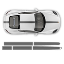 THIN Martini Racing stripes set for Porsche Cayman / Boxster Martini grayscale