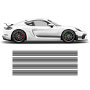 THIN Martini Racing stripes set for Porsche Cayman / Boxster Martini grayscale