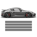 THIN Martini Racing stripes set for Porsche Cayman / Boxster Martini grayscale