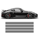 THIN Martini Racing stripes set for Porsche Cayman / Boxster Martini grayscale