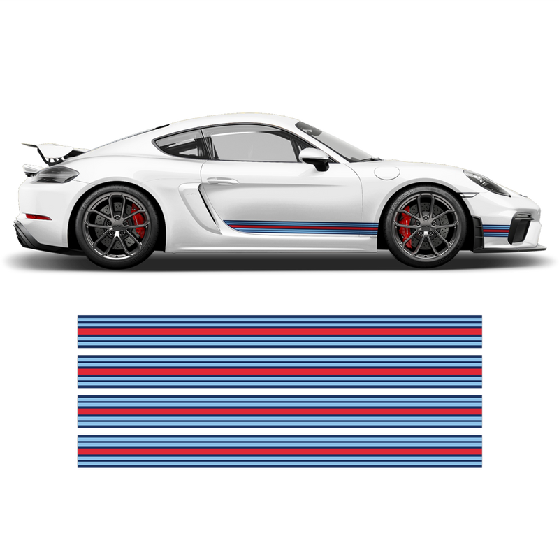 THIN Martini Racing stripes set for Porsche Cayman / Boxster Martini Regular
