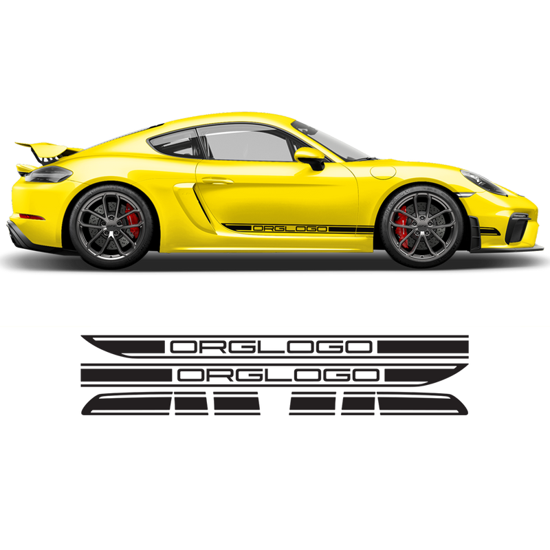 Contoured Racing Decals set in one color, for Cayman / Boxster 2005 - 2020